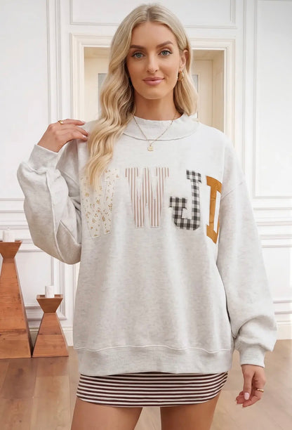 WWJD Embroidered Mock Neck Sweatshirt