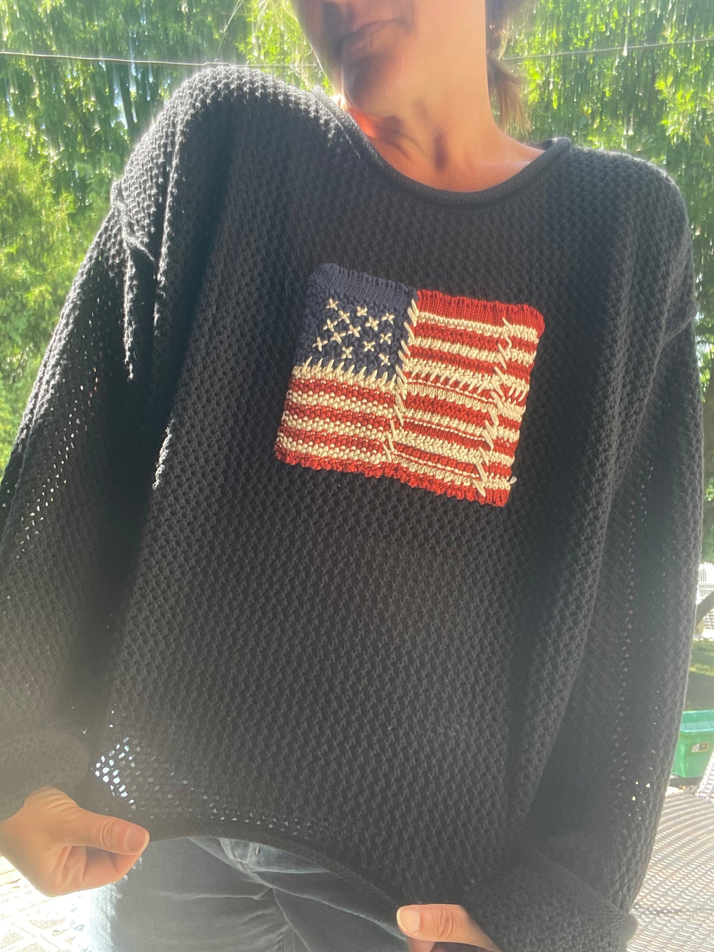 Woven Flag Sweater