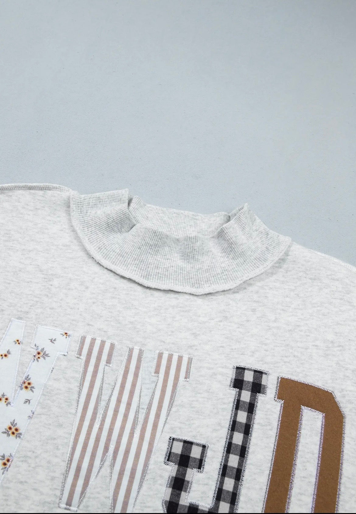 WWJD Embroidered Mock Neck Sweatshirt