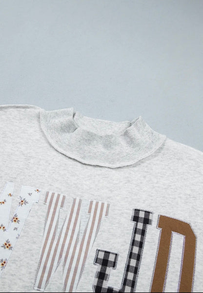WWJD Embroidered Mock Neck Sweatshirt
