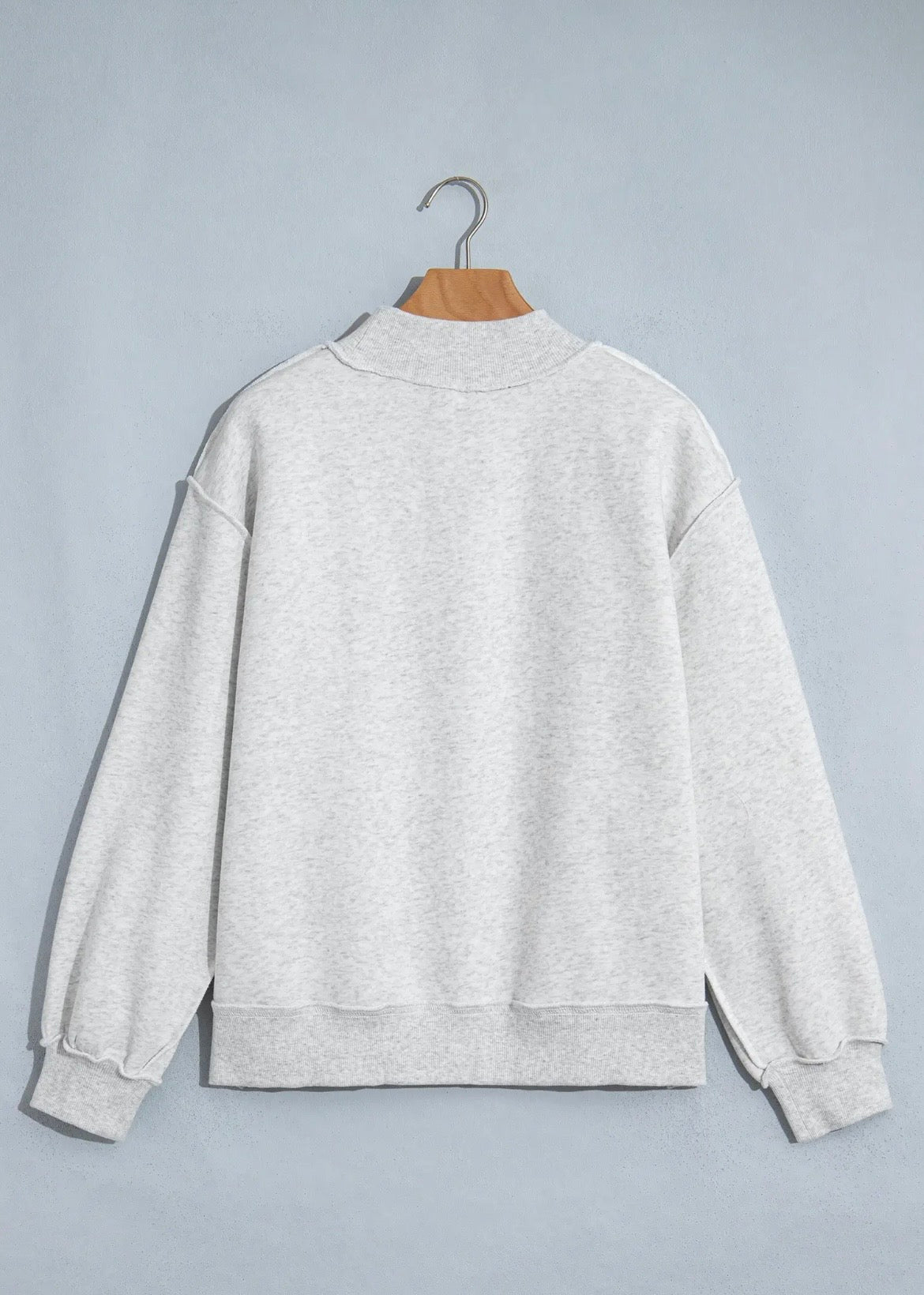 WWJD Embroidered Mock Neck Sweatshirt
